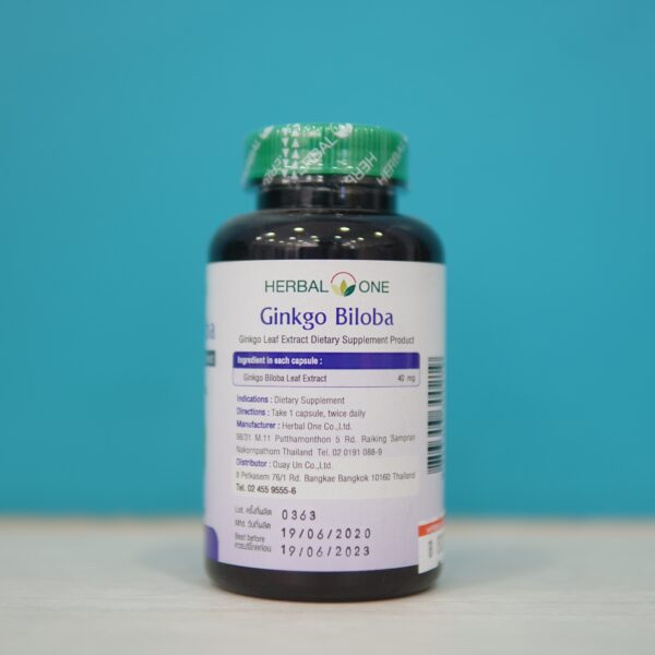 Herbal One Capsule Ginkgo Biloba สารสกัดจากใบแป๊ะก๊วย ตราเฮอร์บัลวัน บรรจุ 100 แคปซูล - Image 2